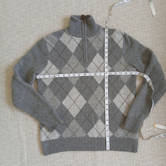 J. Crew Grey Argyle Wool Sweater - Picture 8 of 12